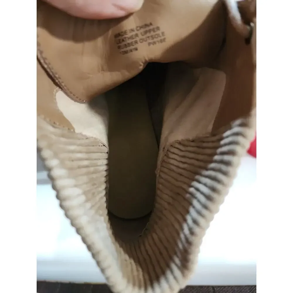 Womens MICHAEL KORS 160260 Beige Suede Wedge Boots sz. 10 M